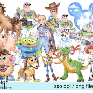 Toy Story Cute Clipart Set PNG Files DIGITAL DOWNLOAD Printable