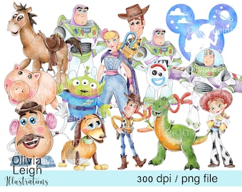 Toy Story Cute Clipart Set PNG Files DIGITAL DOWNLOAD Printable