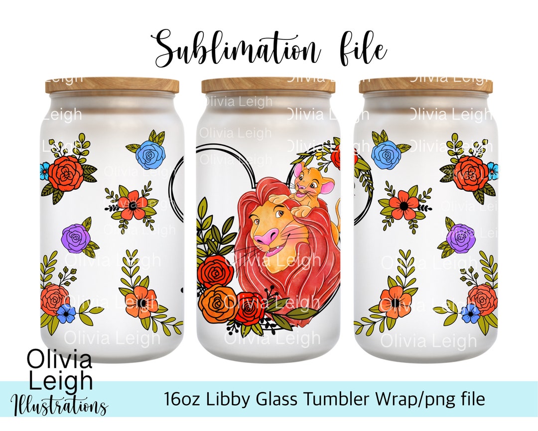 The Lion King Cup Wrap Png File DIGITAL DOWNLOAD 16oz Glass Tumbler