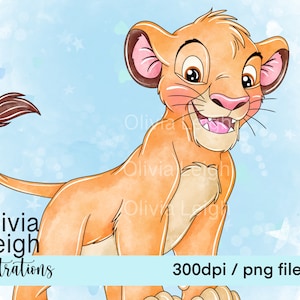 Il Re Leone Simba Carino Clipart PNG Files DOWNLOAD DIGITALE Stampabile
