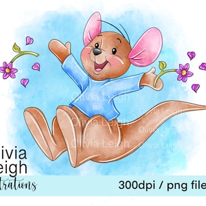 Winnie l'ourson kangourou printemps mignon Clipart PNG fichiers TÉLÉCHARGEMENT NUMÉRIQUE imprimable