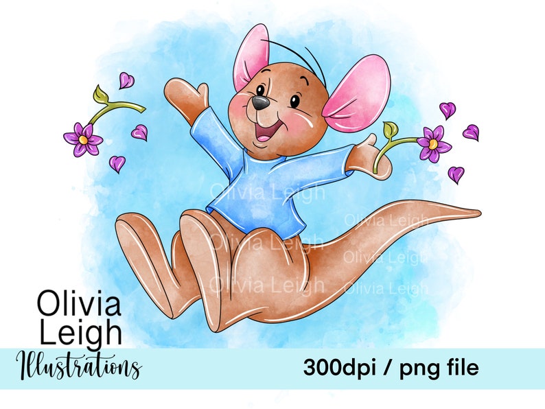 Winnie the Pooh Roo Kangaroo Springtime Cute Clipart PNG Files DIGITAL ...