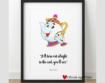 Mrs Potts Quote Etsy Uk