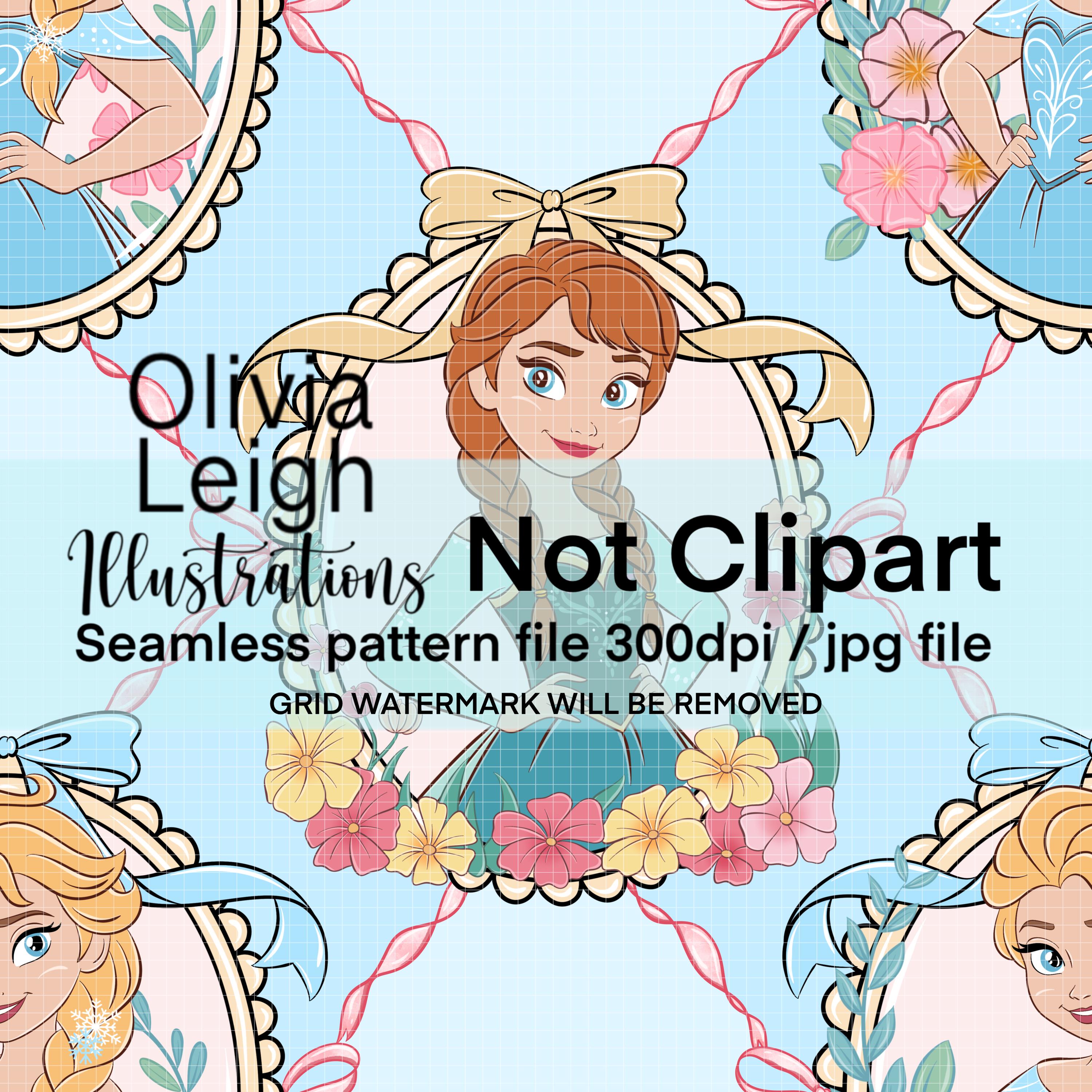 Elsa Repeating Pattern Princess Elsa and Anna, Frozen, Coquette Bow, Seamless Repeat Pattern ...