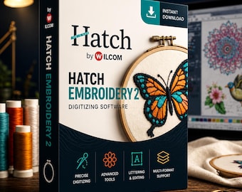Hatch 2 Embroidery Digitizing Software | Lifetime License - Instant Delivery