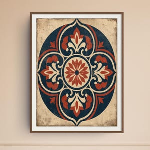 Portuguese Tile Wall Art, Azulejo Pattern, Mediterranean Decor, PRINTABLE Digital Download 115th Studios
