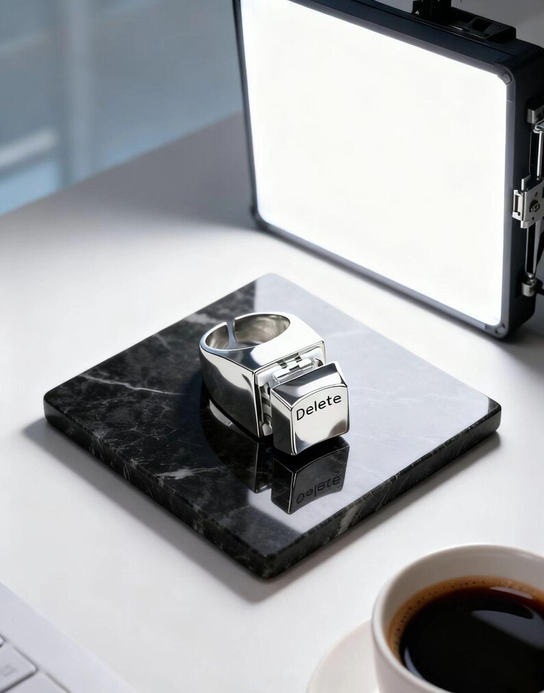 Mechanical Keyboard Ring - Delete Keycap Fidget Ring for Anxiety ...