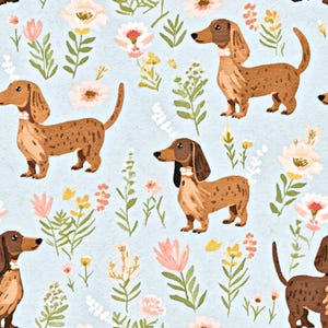 Dachshund Theme Fabric