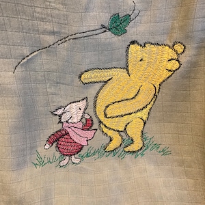 Winnie the Pooh Embroidered Muslin Car Seat/Carrier Covet