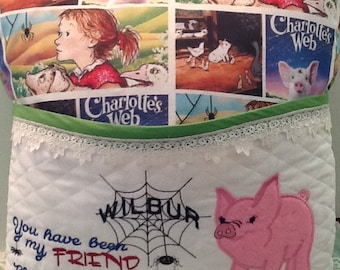 Charlottes Web Embroidered Reading Pillow Book Pillow