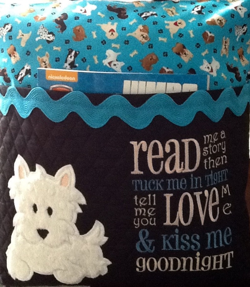Dog Embroidered Reading Pillow Book Pillow Etsy