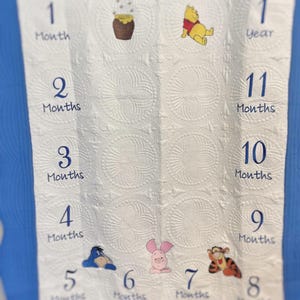 Milestone Blanket Winnie the Pooh and Friends Quilt Embroidered