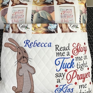 Velveteen Rabbit Embroidered Reading Pillow Book Pillow
