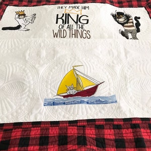 Where the Wild Things Are Quilt Embroidered Baby Shower Gift