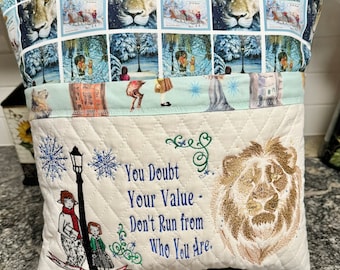 Narnia The Lion The Witch and the Wardrobe Embroidered Reading Pillow Book Pillow