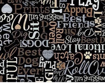I Love My Dog Timeless Treasures cotton END OF BOLT 16 inches