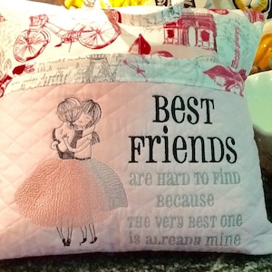 Best Friends Embroidered Reading Pillow Book Pillow