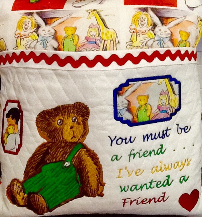 Corduroy the Bear Embroidered Reading Pillow Book Pillow Etsy