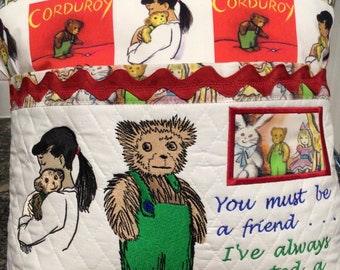 Corduroy the Bear Embroidered Reading Pillow Book Pillow