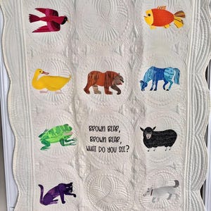 Brown Bear Brown Bear Embroidered Toddler Quilt