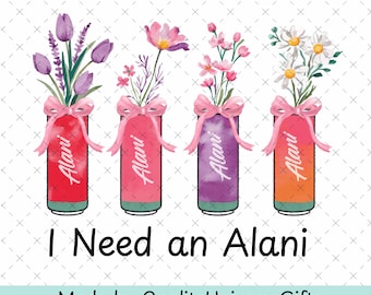 Necesito un Alani Png, un lazo coqueto Png, un floral femenino Png, un regalo para amantes de las bebidas energéticas preppy, un archivo digital de bebidas