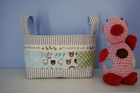 Items similar to Fabric container, petit école. on Etsy