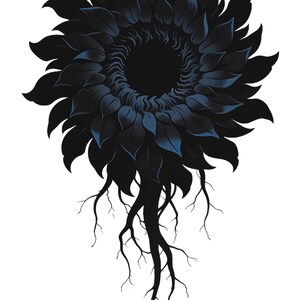 Dark Botany Cosmic Horror Sweatshirt, Eldritch Sunflower Graphic Pullover, Gothic Nature Void Flower Crewneck