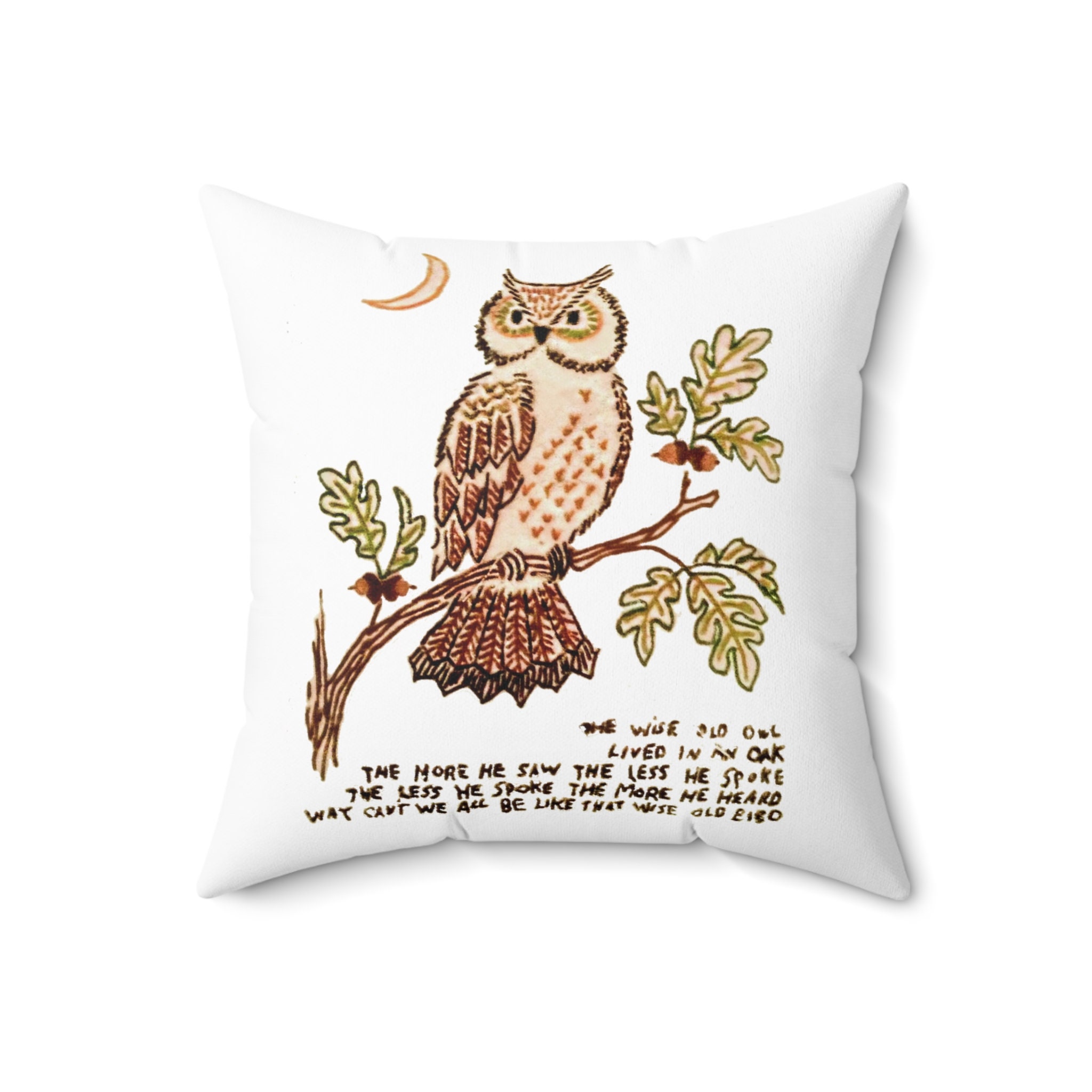 Faux Suede Wise Old Owl Pillow!