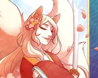 Kitsune Tarot Print || Original Design