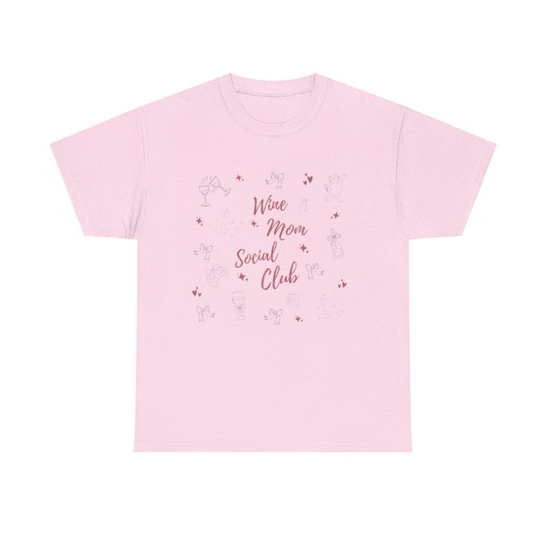 Mom Shirt Wine, Wine Mom Shirt, Mom Social Club Shirt, Funny Mom Shirt, Gift for Mom, Mother's Day Gift, Mom Life Shirt Light Pink