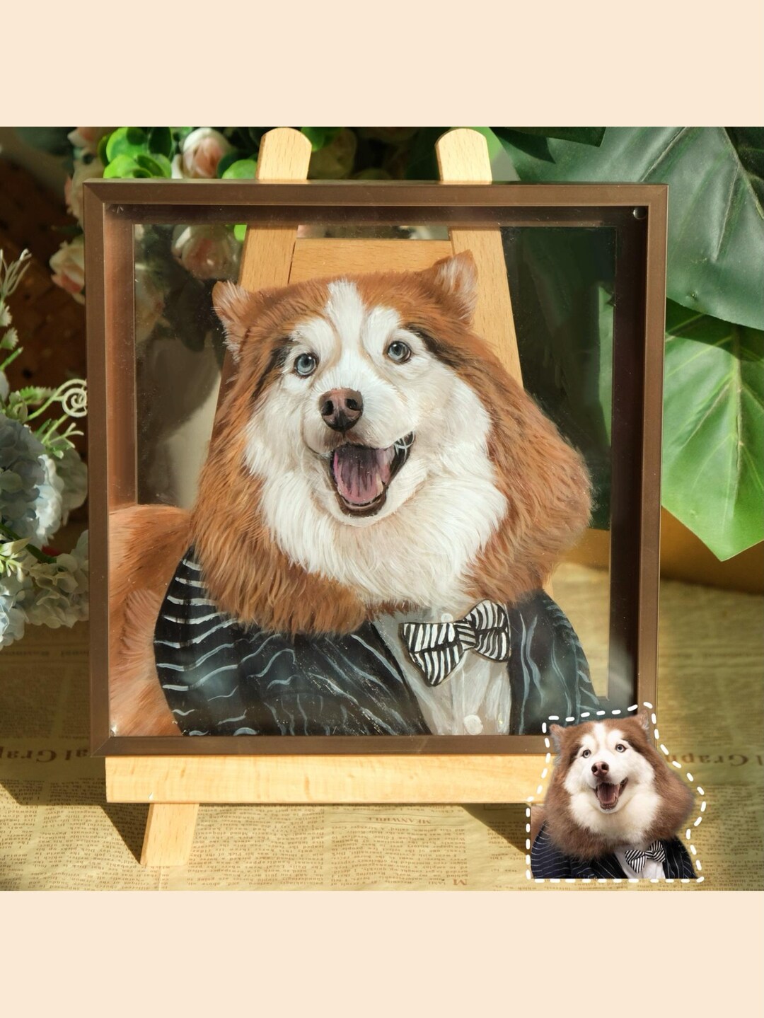 Custom Dog Portrait | Hand-painted Pet & Human Art - Etsy