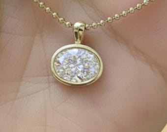 East West Moissanite Women 3.00 Ct Oval Cut Moissanite Pendant Bezel Set Moissanite Pendant Pendant Yellow Gold Diamond Pendant For Women