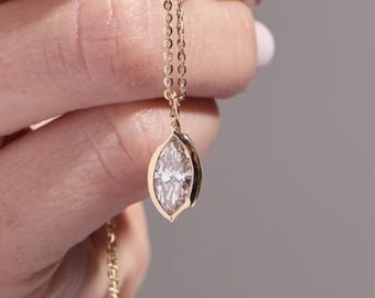 1.50 Carat Marquise Lab-Grown Diamond Pendant – Elegant Jewelry for Women – Perfect Gift for Her