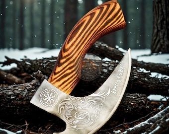 Viking Pizza Cutter Axe, Skaldforge Hand forged gifts for her, Christmas Gift for Him