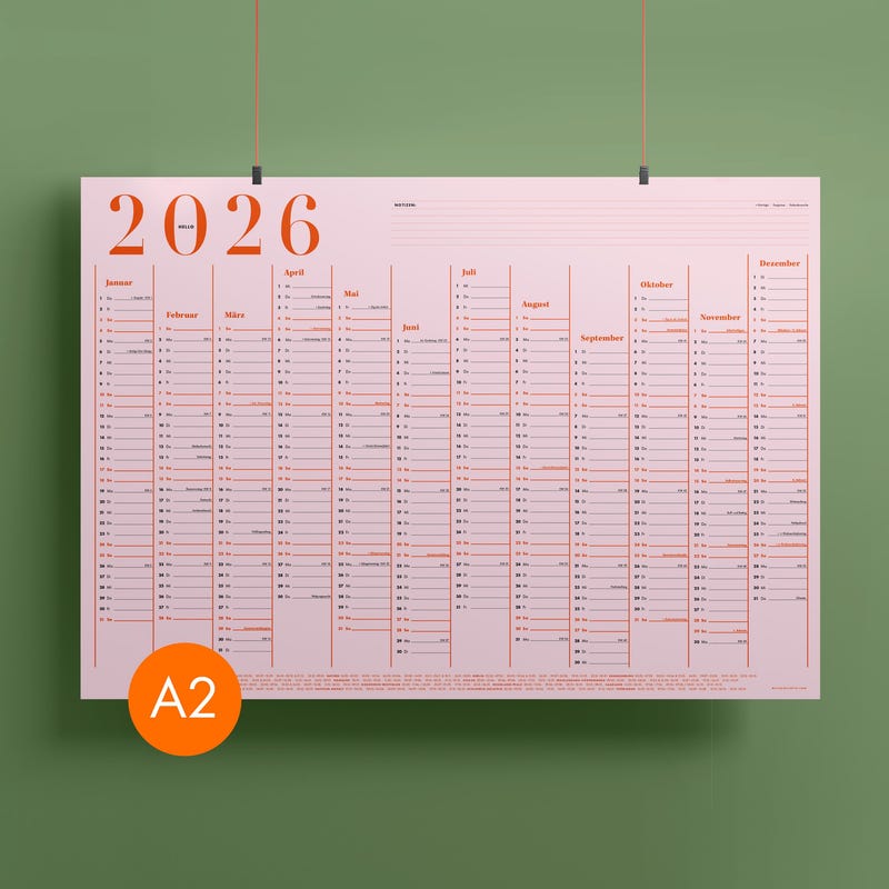 Jahresplaner 2026 ferien - Etsy.de