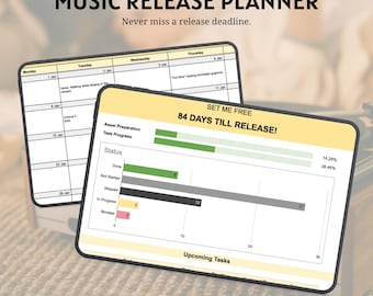 Music Release Planner | Song Launch Template & Content Calendar for Indie Artists (Google Sheets)