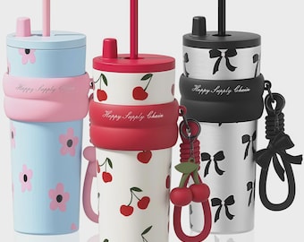 Sidagar Insulated Water Bottle: 24oz Coffee Mug For Women, Leak-Proof Temubler Straw Lid
