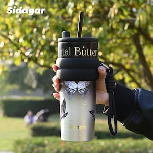 Sidagar Insulated Water Bottle: 24oz Coffee Mug For Women, Leak-Proof Temubler Straw Lid image 16