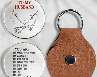 To My Husband or Wife – You Are My Everything Personalized Pocket Hug, Custom Love Token Keychain Gift