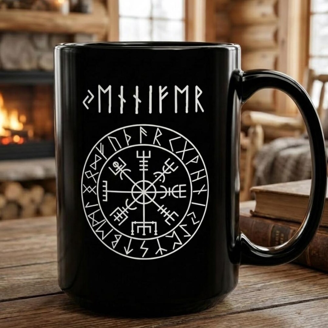Cir Rune Personalized Viking Rune Mug – Custom Name in Norse Runes, Nordic ...