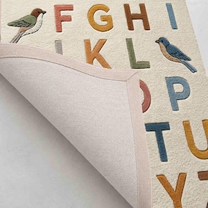 Hand Tufted Alphabet Learning Rug | Kids Room, Playroom, Montessori, Educational, Preschool, Nursery Rug image 12