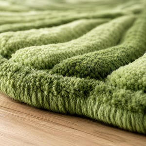 Tapete inspirado na natureza em formato de folha de ginkgo | Tapete de lã tufado com estampa botânica para sala de estar e quarto imagem 2