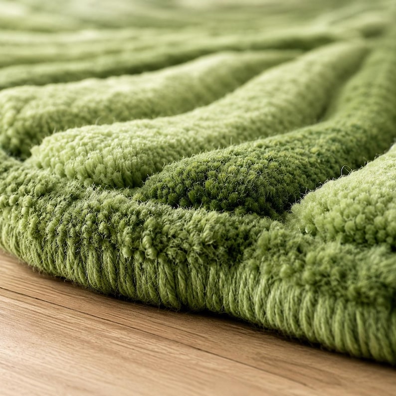 Tapete inspirado na natureza em formato de folha de ginkgo | Tapete de lã tufado com estampa botânica para sala de estar e quarto imagem 2