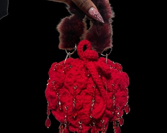 Custom Crochet Beaded Mini Handbag