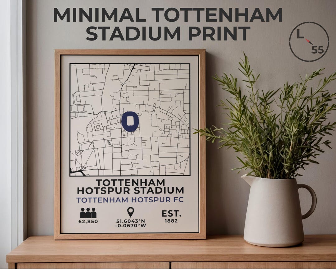 Tottenham Bts Map.pdf Tottenham Hotspur Stadium Map Art – Minimalist Football Print (digital ...