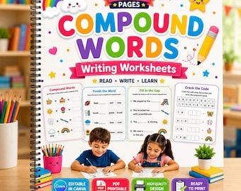 Compound Words Worksheets for Kids | Printable Phonics Activities | Kindergarten Literacy Workbook PDF