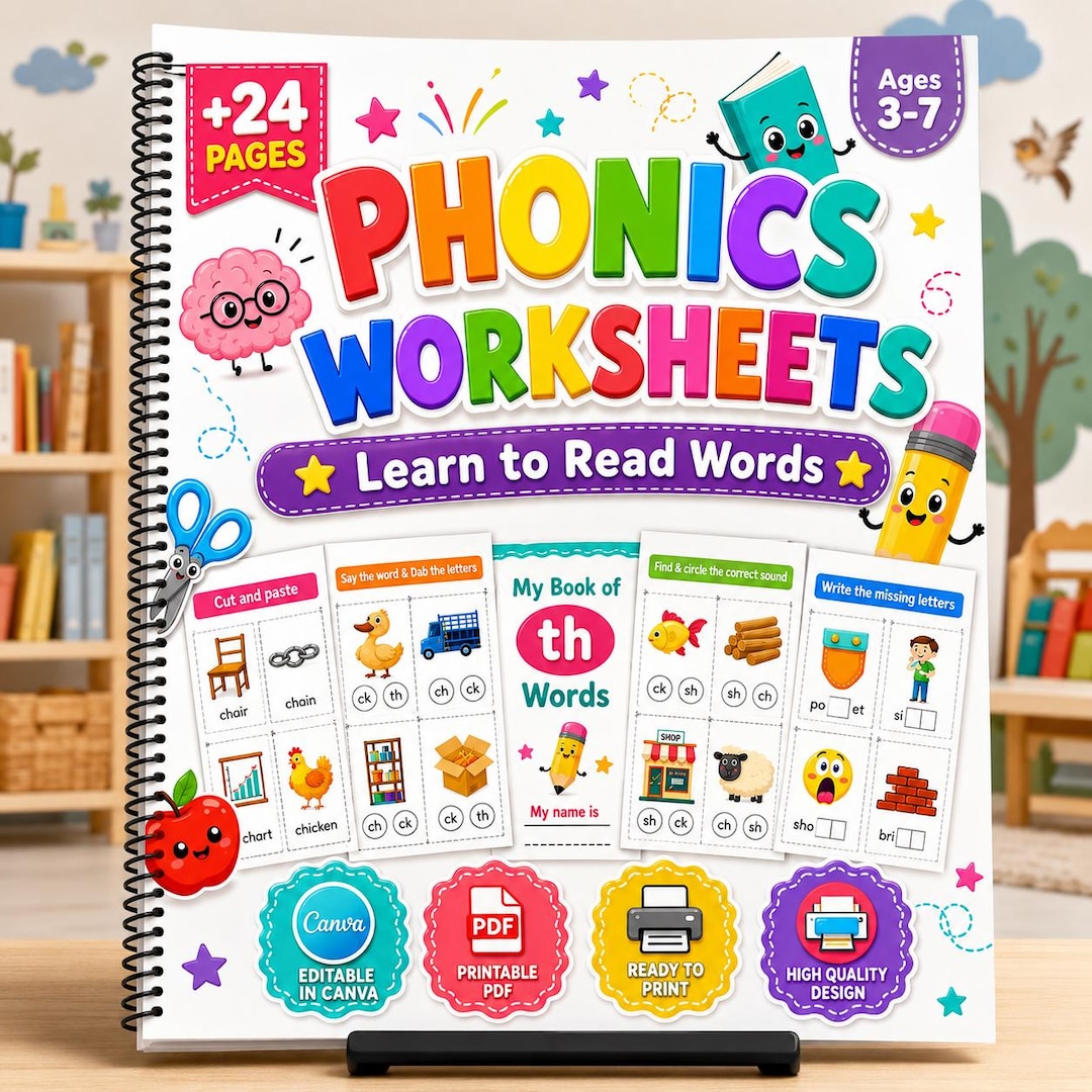 Phonics Learn to Read Words Worksheets | Digraph Activities for