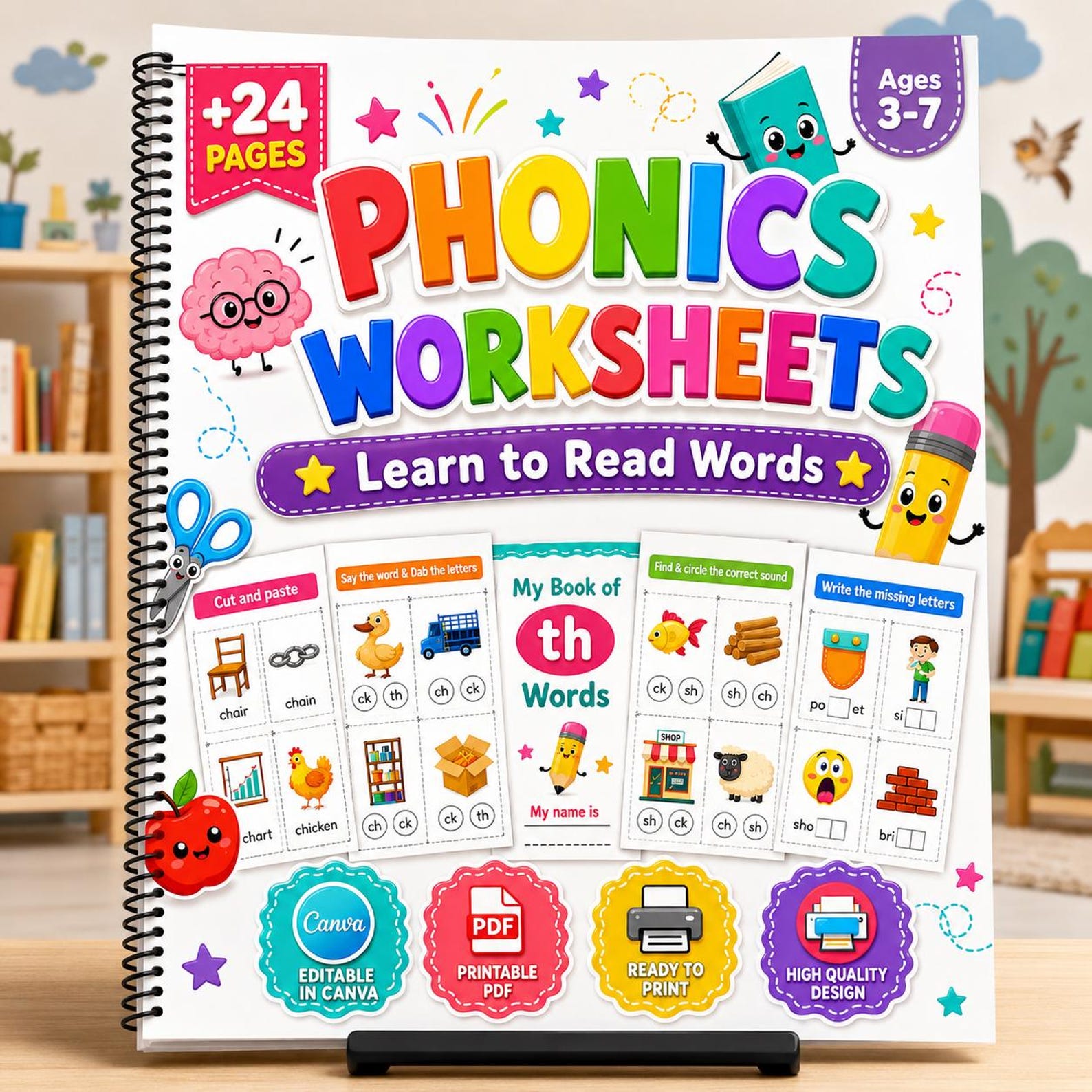 Phonics Learn to Read Words Worksheets | Digraph Activities for