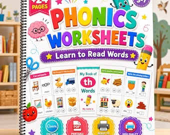 Phonics Learn to Read Words Worksheets | Digraph Activities for Kindergarten | Printable Reading Games PDF