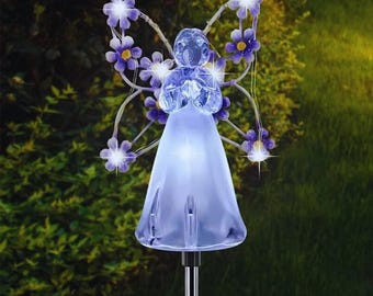 Solar Angel Garden Light – Memorial Outdoor Statue, Sympathy Gift, Waterproof LED Angel Decor, Remembrance Garden Light, Gift for Loss